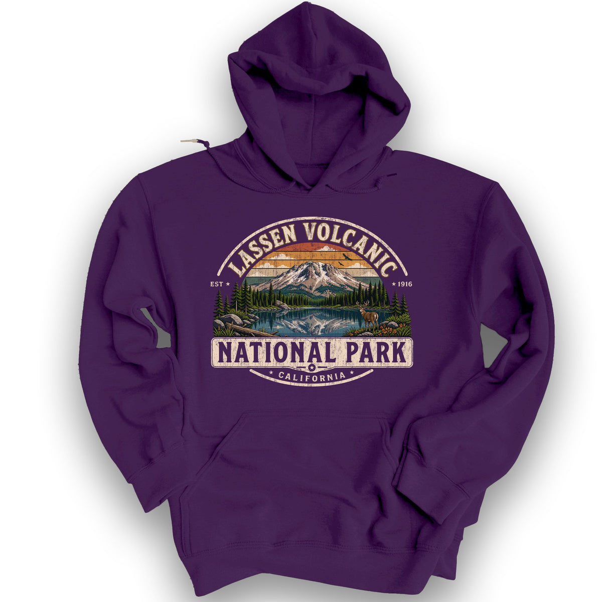 Lassen Volcanic Medallion Hoodie - Purple