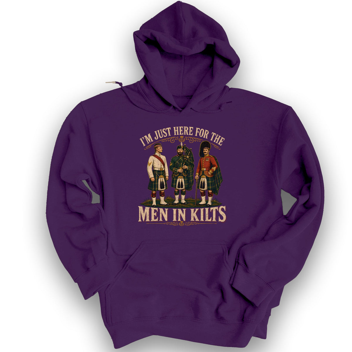 Men In Kilts Trio Hoodie - Purple