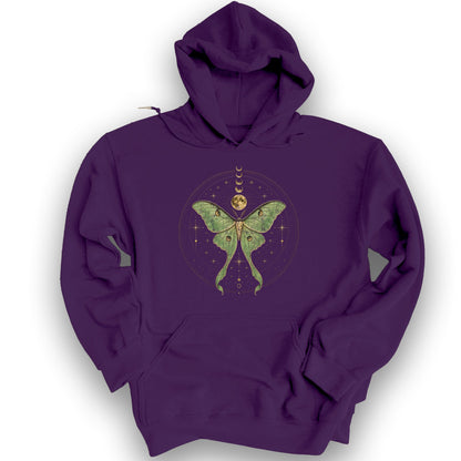 Mystic Lunar Moth Hoodie - Purple