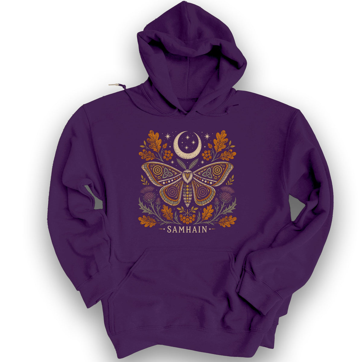 Samhain Autumn Moth Hoodie - Purple