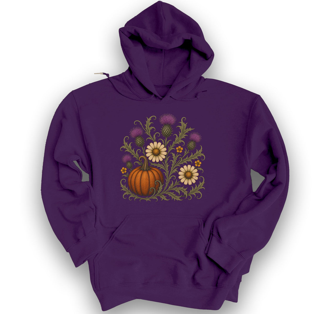 Pumpkin Thistles Hoodie - Purple