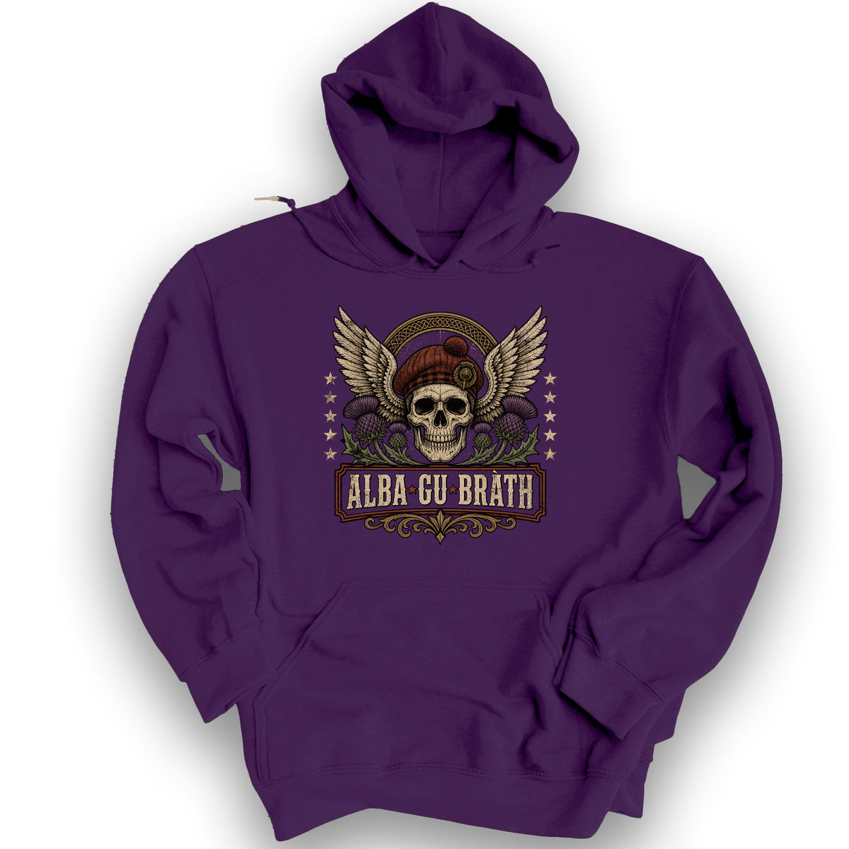 Alba Skull Thistle Hoodie - Purple
