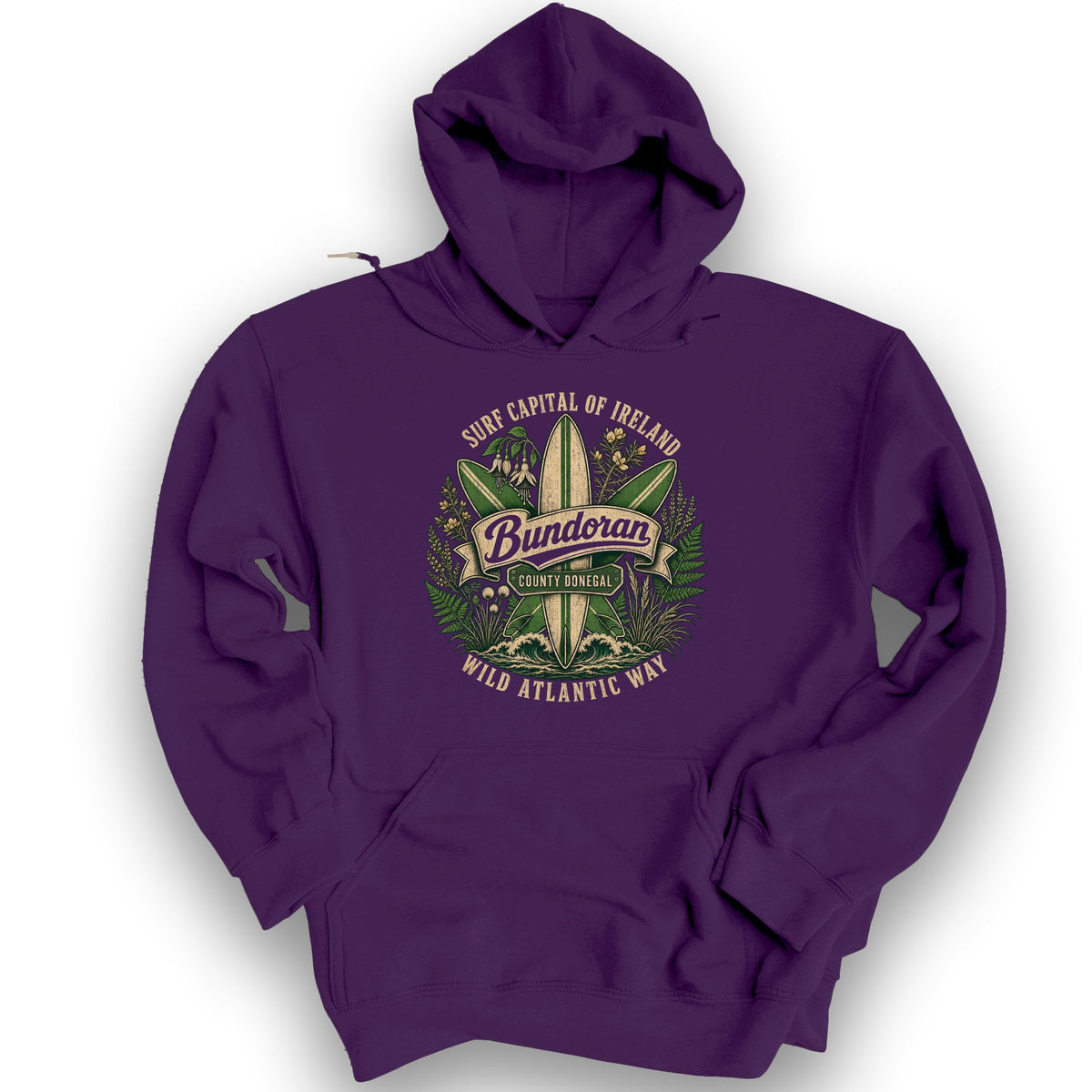 Bundoran Surf Capital Hoodie - Purple