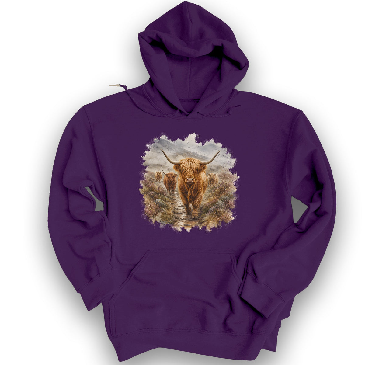 Watercolor Coos Hoodie - Purple
