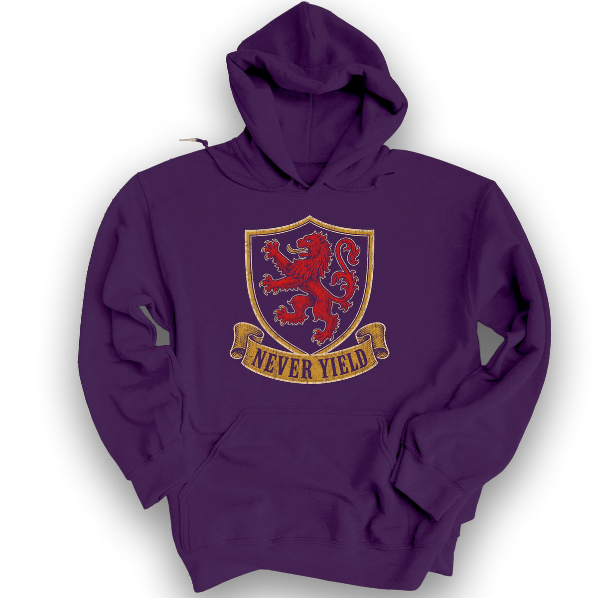 Never Yield Lion Hoodie - Purple