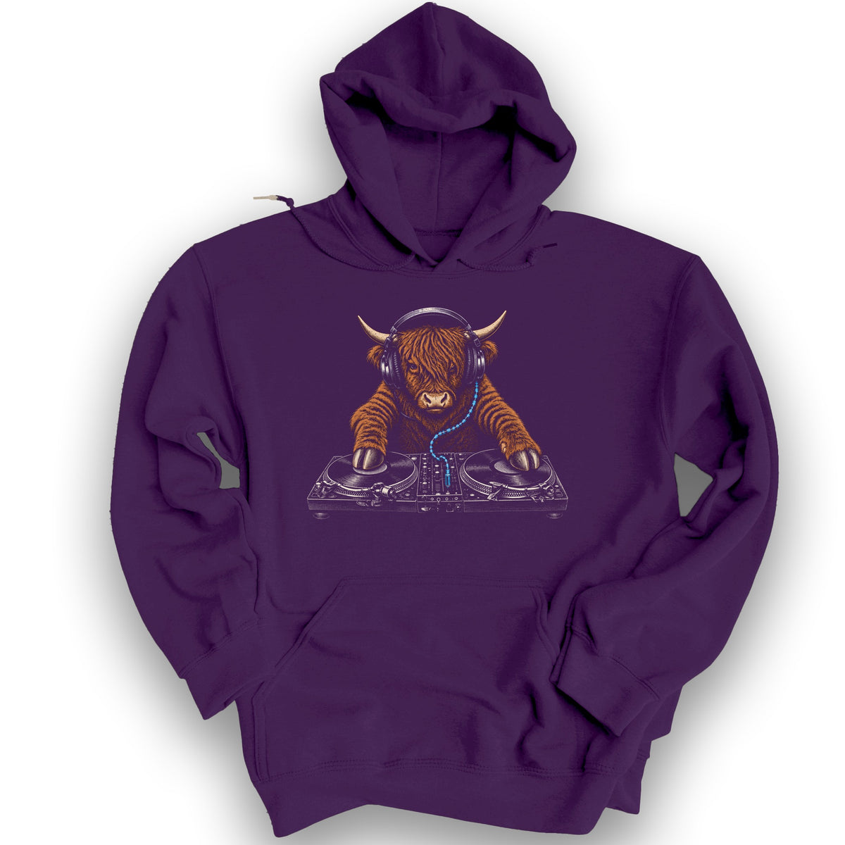 Dj Highland Coo Hoodie - Purple