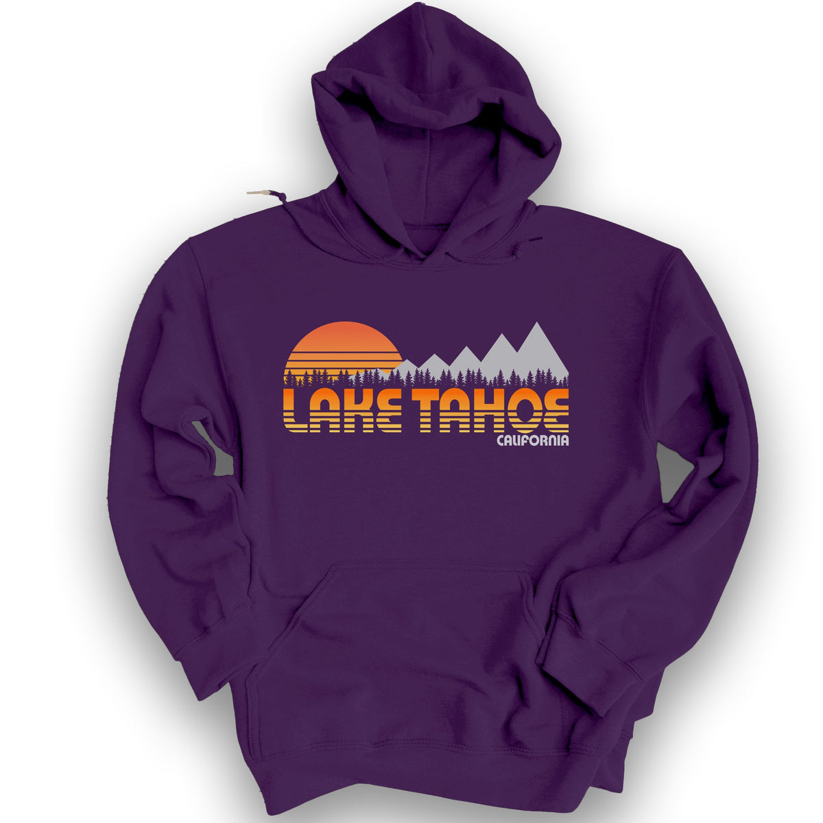 Lake Tahoe Retro 80's Hoodie - Purple