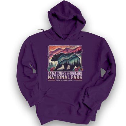 Great Smoky Mountains "Mountain Bear" Hoodie - Purple