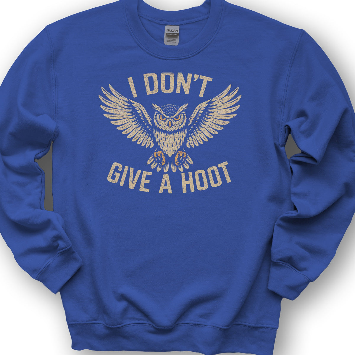 I Don't Give a Hoot "Vintage Owl" Sweatshirt - Royal