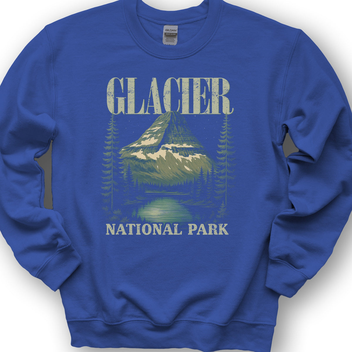 Glacier National Park "Bearhat Mountain" Sweatshirt - Royal