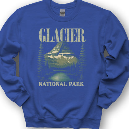 Glacier National Park "Bearhat Mountain" Sweatshirt - Royal