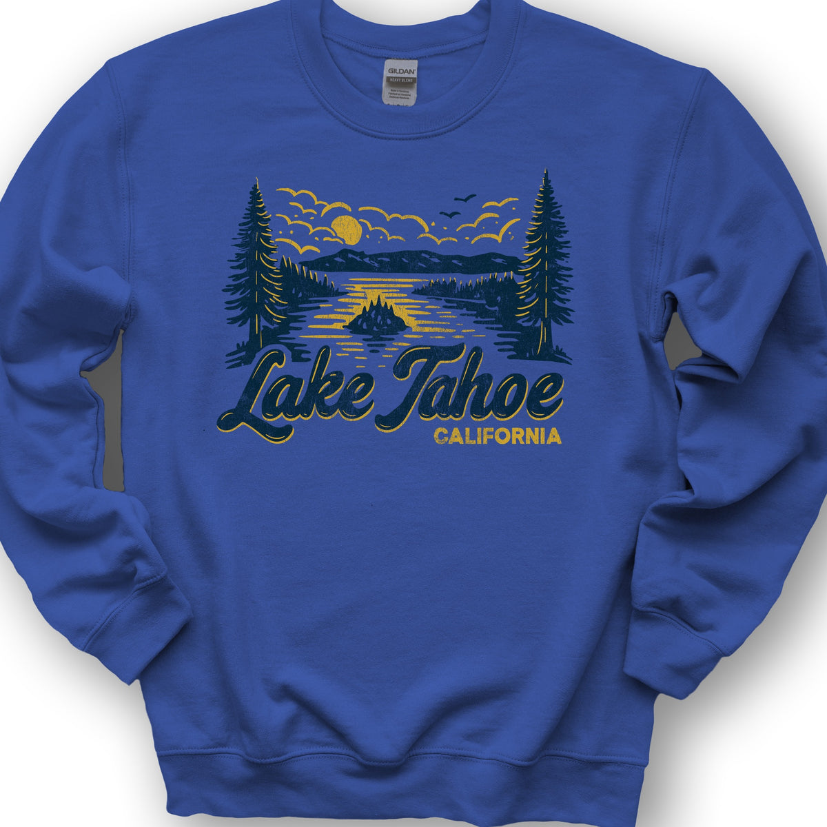 Lake Tahoe Emerald Bay Sketch Sweatshirt - Royal
