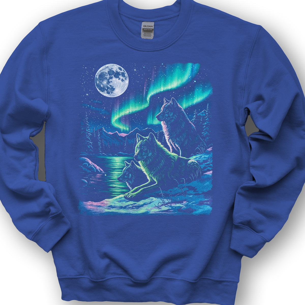 Northern Lights "Night Wolves" Sweatshirt - Royal