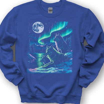 Northern Lights "Night Wolves" Sweatshirt - Royal
