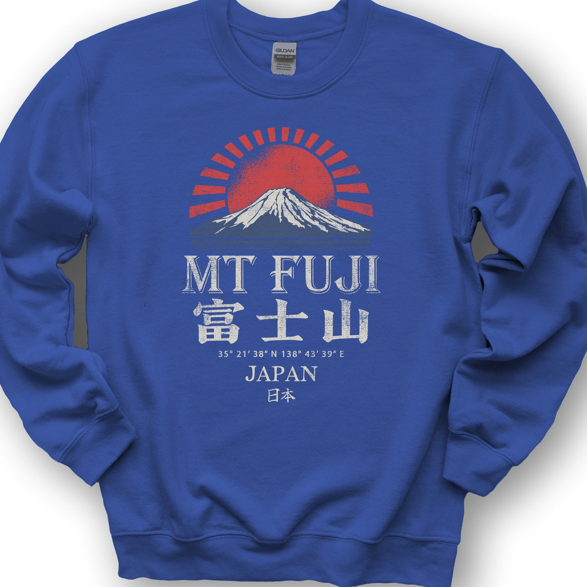 Mount Fuji Rising Sun Sweatshirt - Royal