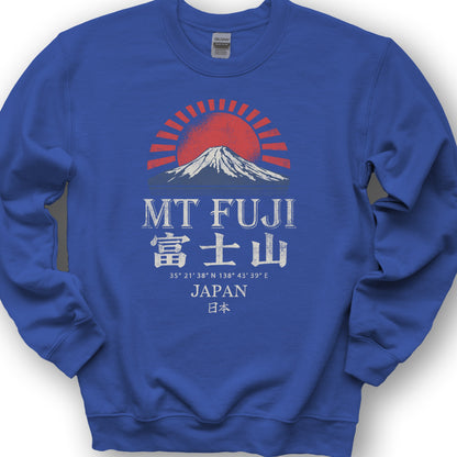 Mount Fuji Rising Sun Sweatshirt - Royal