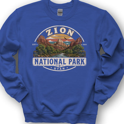 Zion Medallion Sweatshirt - Royal