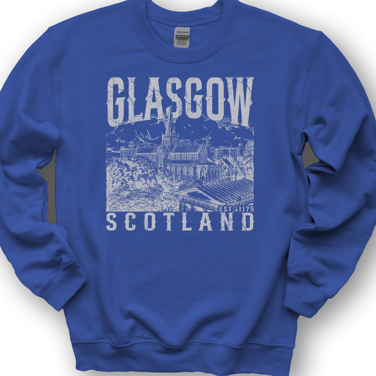 Glasgow Scotland Sketch Sweatshirt - Royal