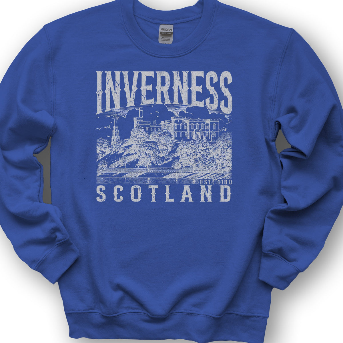 Inverness Scotland Sketch Sweatshirt - Royal
