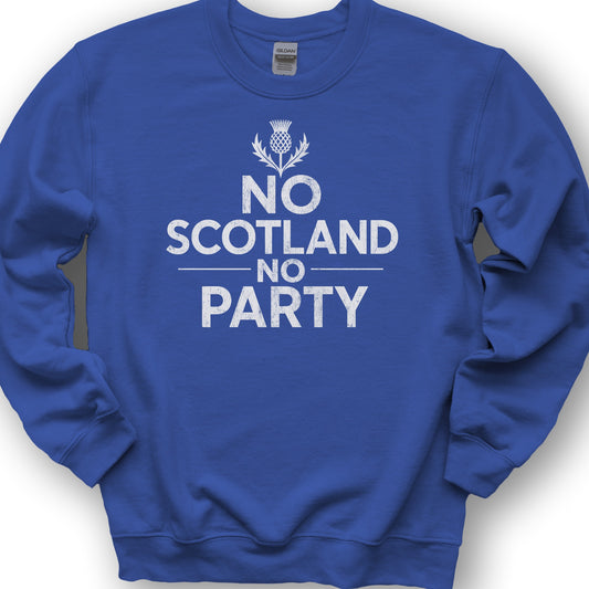 Scotland No Party Bold Sweatshirt - Royal