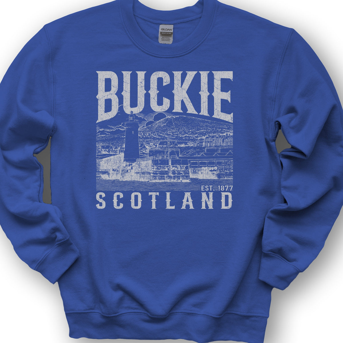 Buckie Scotland Sketch Sweatshirt - Royal