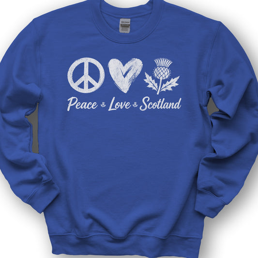 Peace Love Scotland Sweatshirt - Royal