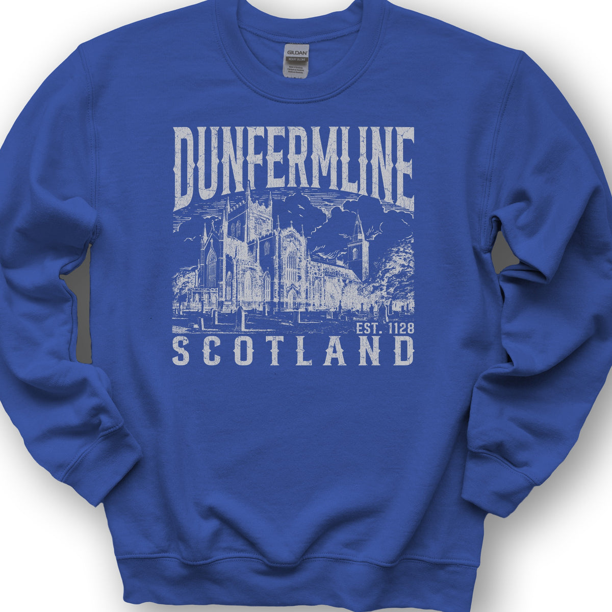 Dunfermline Scotland Sketch Sweatshirt - Royal