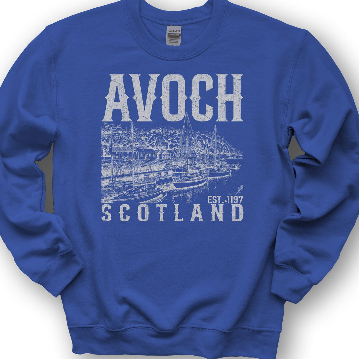 Avoch Scotland Sketch Sweatshirt - Royal