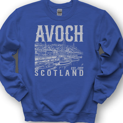 Avoch Scotland Sketch Sweatshirt - Royal