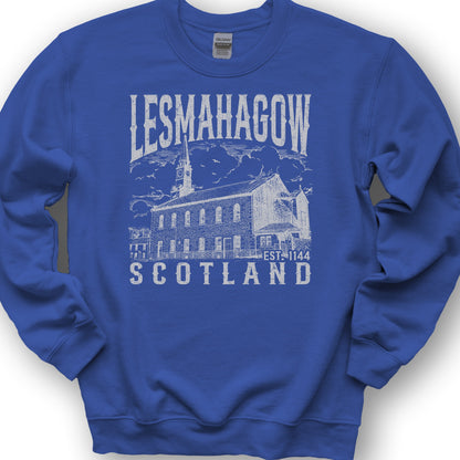 Lesmahagow Scotland Sketch Sweatshirt - Royal