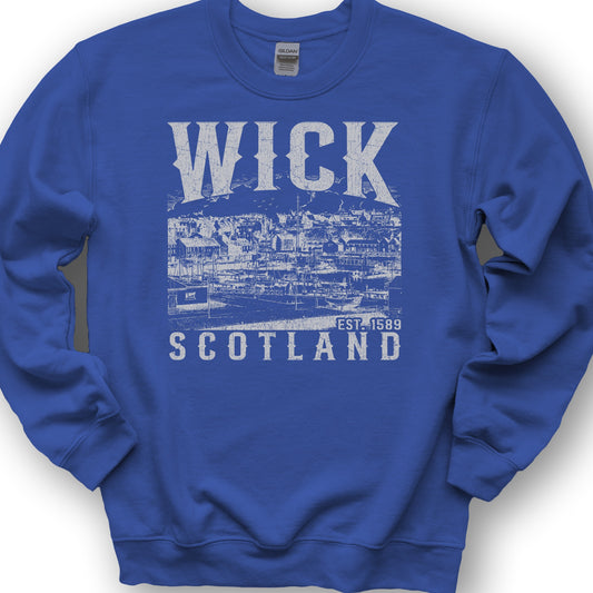 Wick Scotland Sketch Sweatshirt - Royal