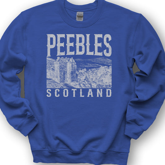 Peebles Scotland Sketch Sweatshirt - Royal