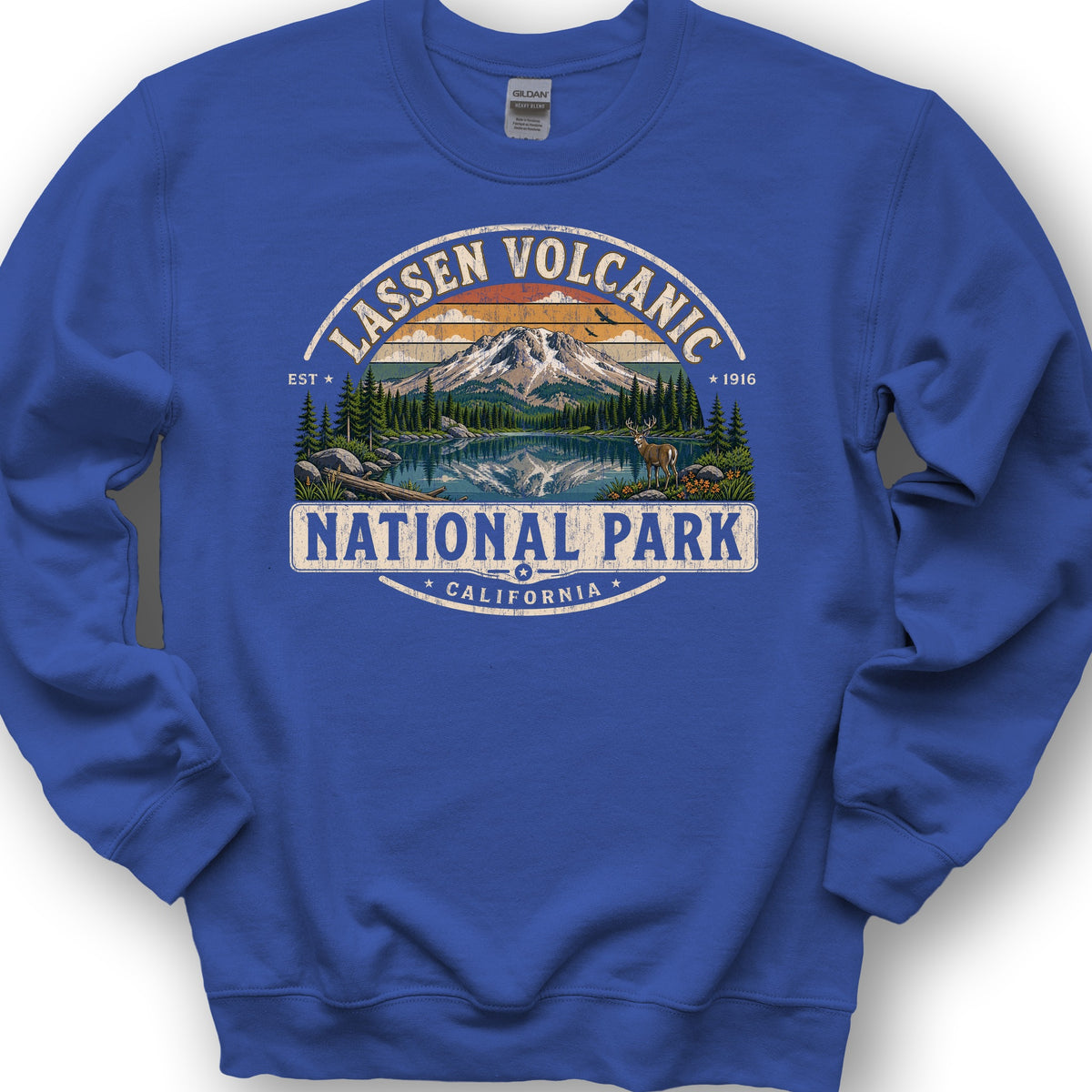 Lassen Volcanic Medallion Sweatshirt - Royal