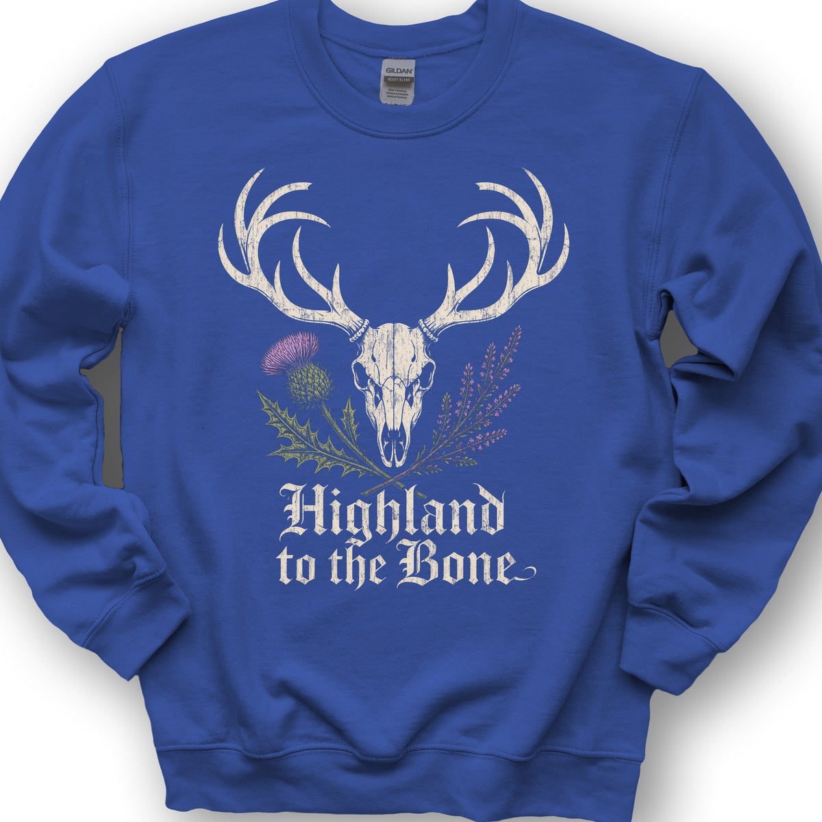 Highland Stag Skull Sweatshirt - Royal