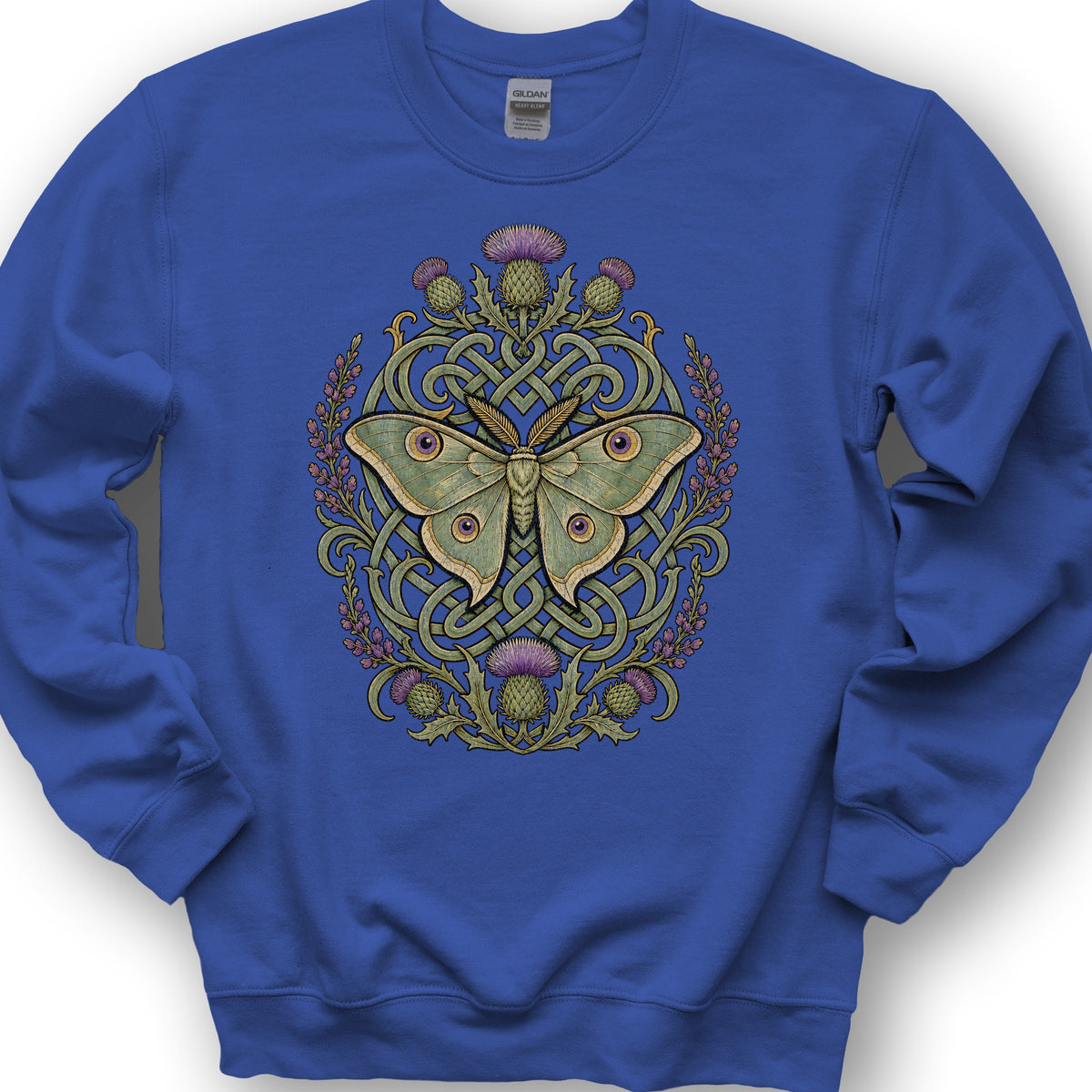Emperor Moth Thistle Sweatshirt - Royal