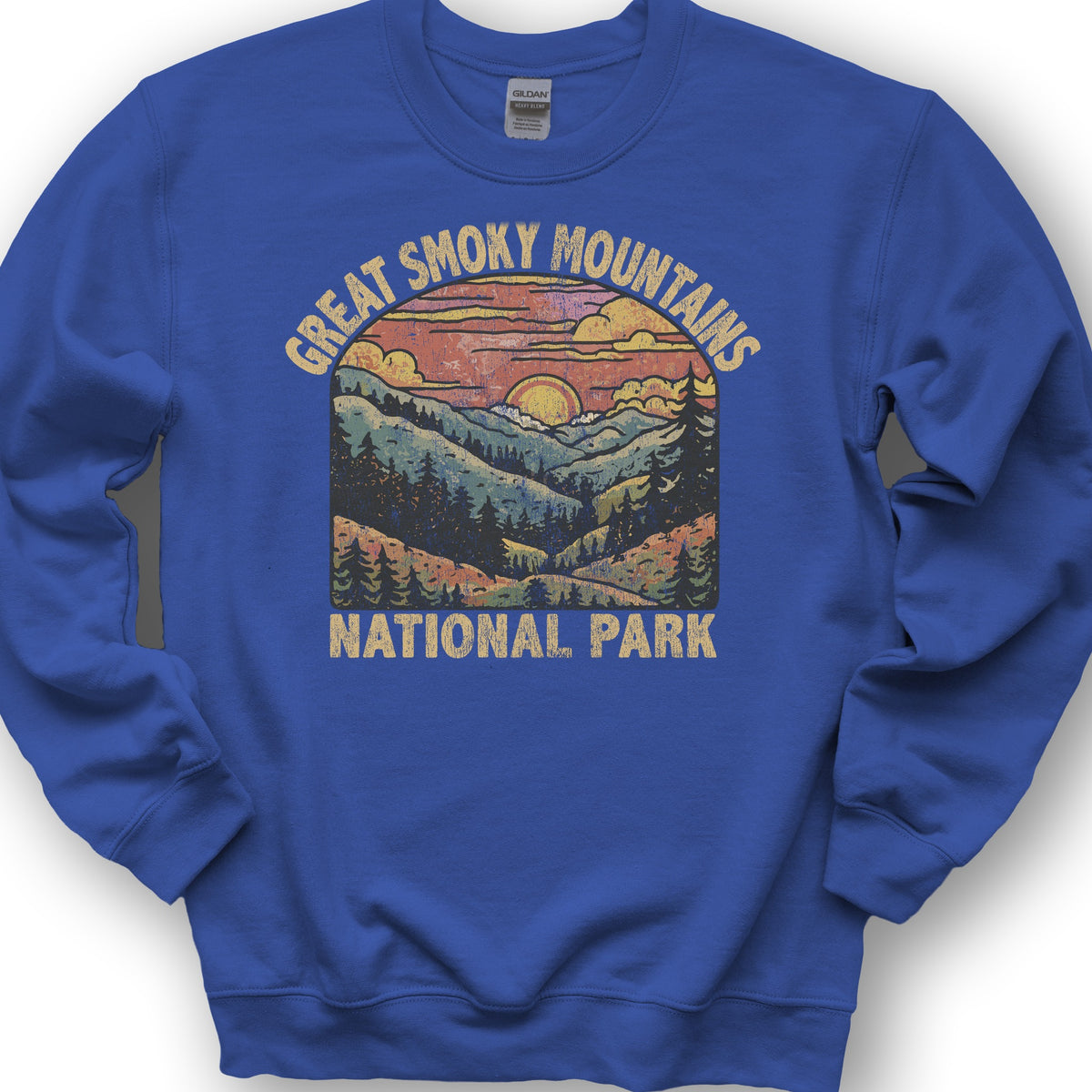 Great Smoky Mountains National Park Sunset Sweatshirt - Royal