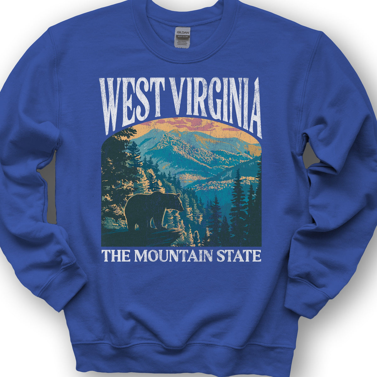 West Virginia Mountain State "Big and Bold" Sweatshirt - Royal
