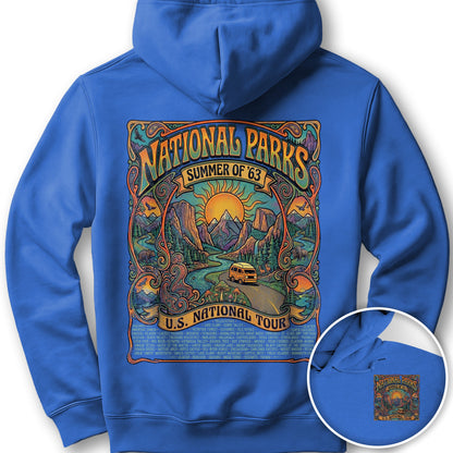 National Parks Summer Tour Front/Back Print Hoodie - Royal
