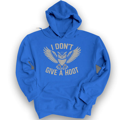I Don't Give a Hoot "Vintage Owl" Hoodie - Royal