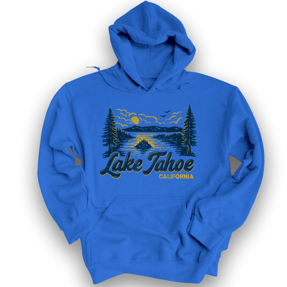 Lake Tahoe Emerald Bay Sketch Hoodie - Royal