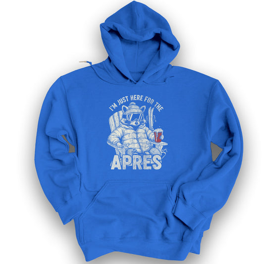 Just Here for the Apres "Raccoon" Hoodie - Royal