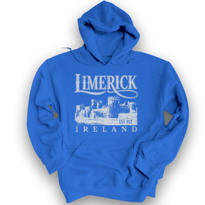 Limerick Ireland Vintage Print Hoodie - Royal