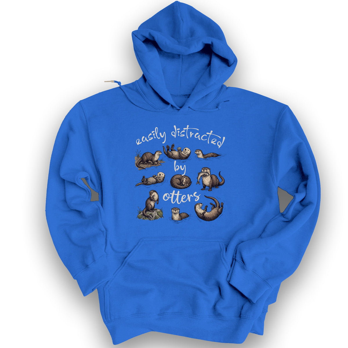 Easily Distracted By Otters Hoodie - Royal