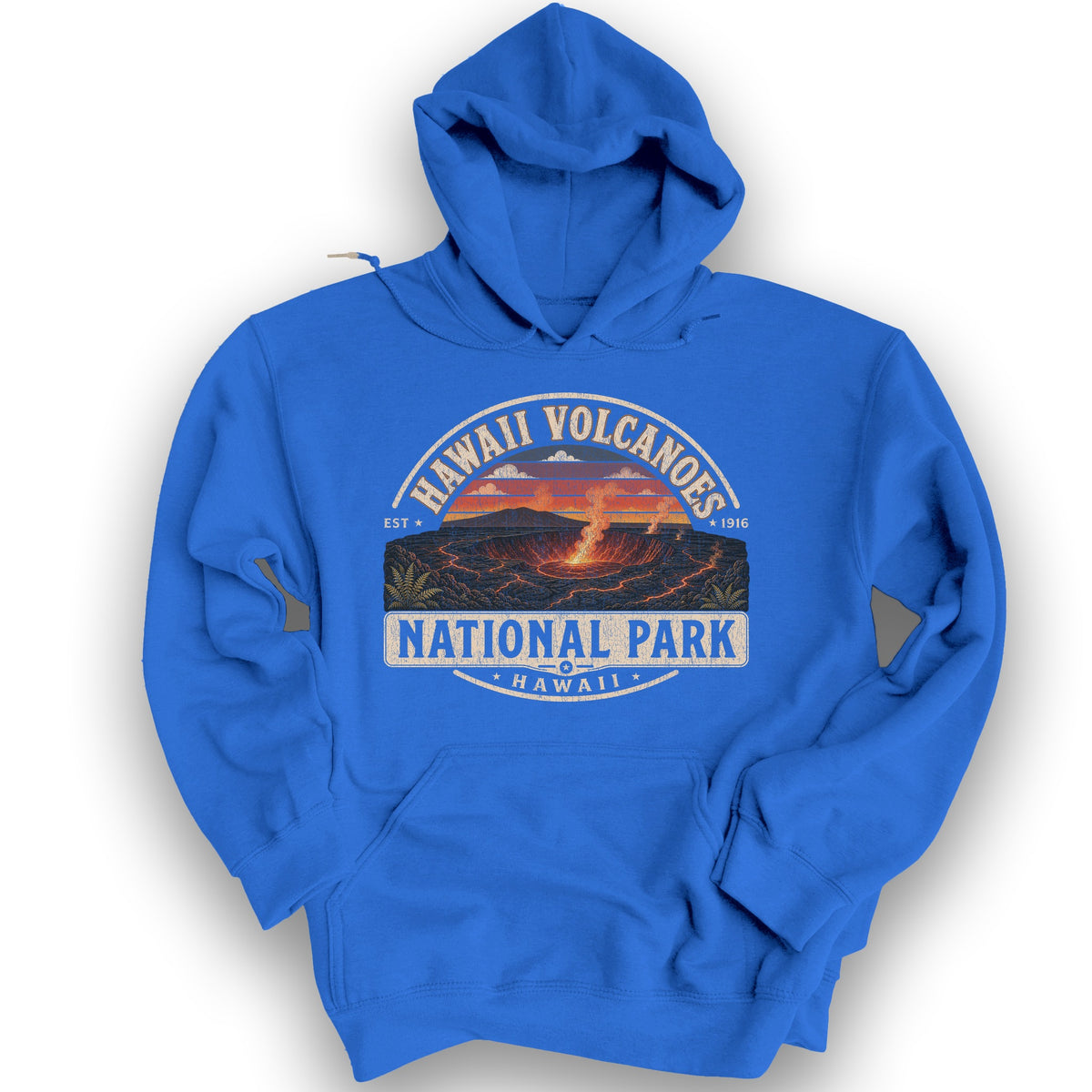 Hawaii Volcanoes Medallion Hoodie - Royal