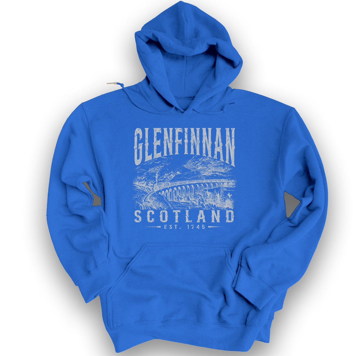 Glenfinnan Scotland Sketch Hoodie - Royal