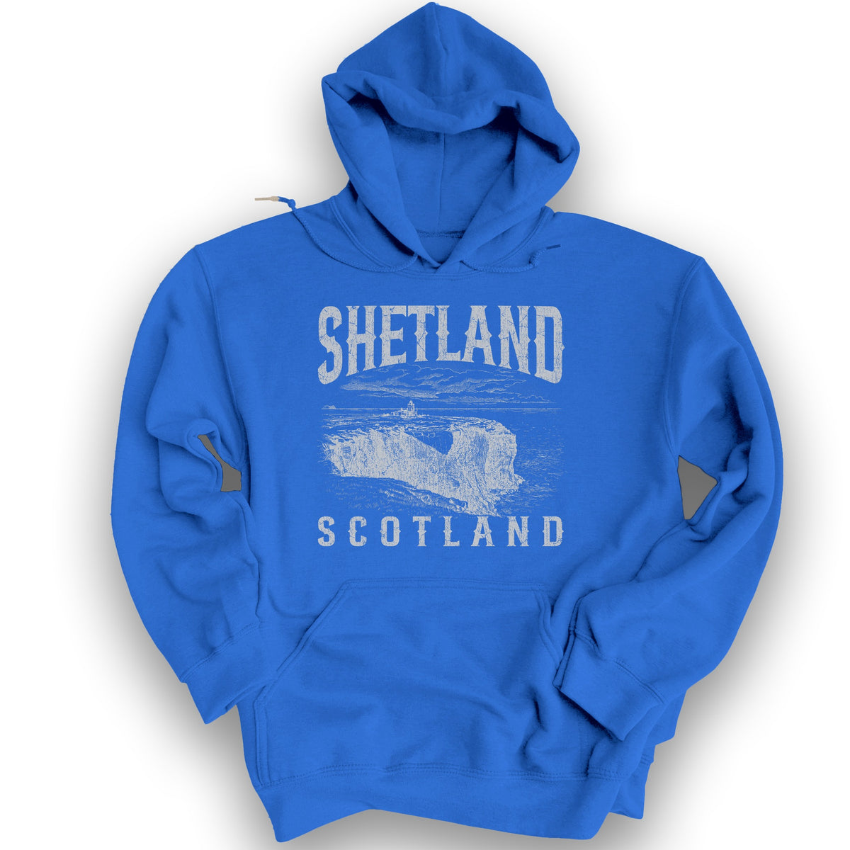 Shetland Scotland Sketch Hoodie - Royal