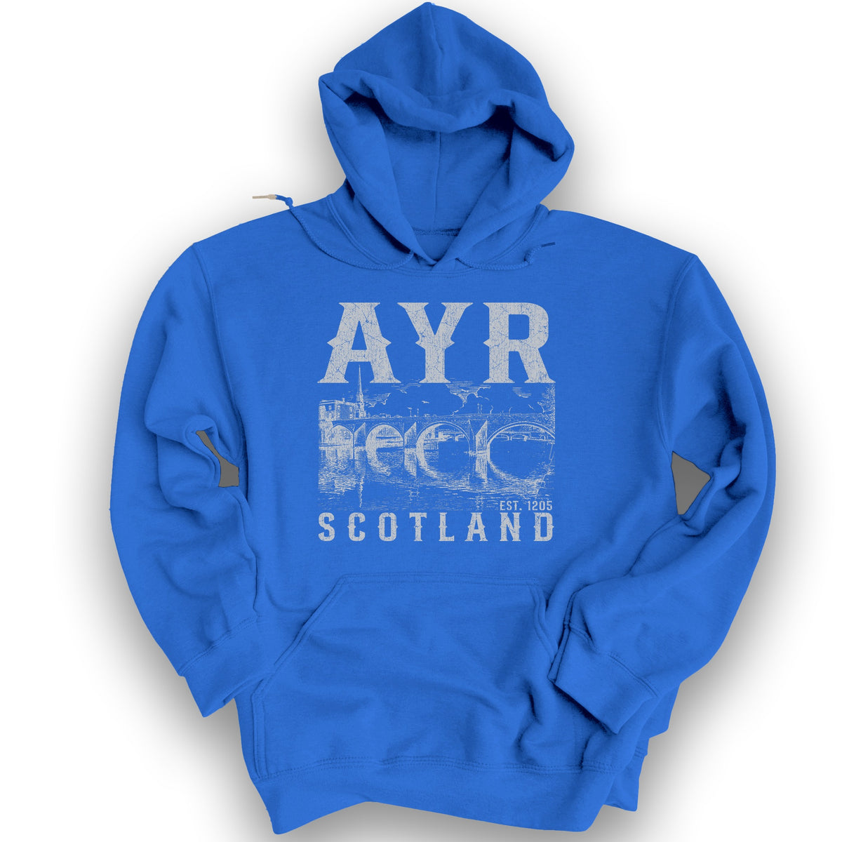 Ayr Scotland Sketch Hoodie - Royal