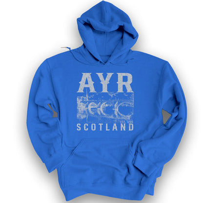 Ayr Scotland Sketch Hoodie - Royal
