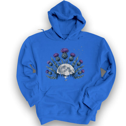 Moonlit Highland Thistles Hoodie - Royal