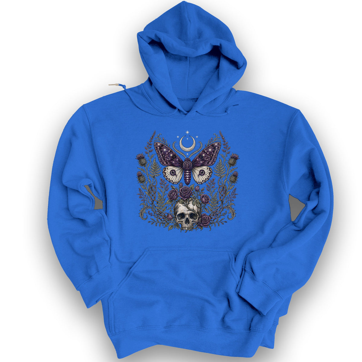 Gothic Thistle Moth Hoodie - Royal